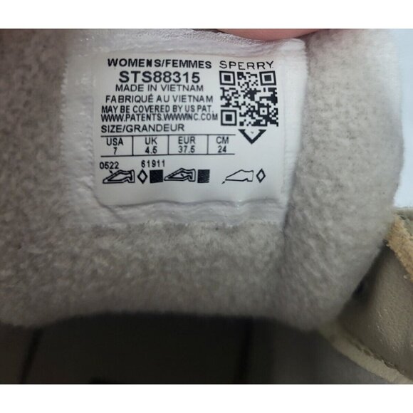 NEW Sperry Saltwater Metallic Jacquard Duck Boot Womens Size 7 Cream Booties NIB - Picture 9 of 10